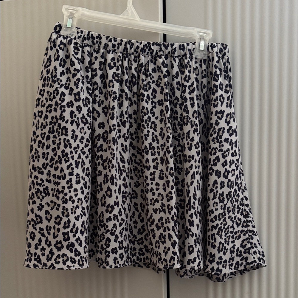 Banana Republic Monochrome Animal Print Skater Skirt